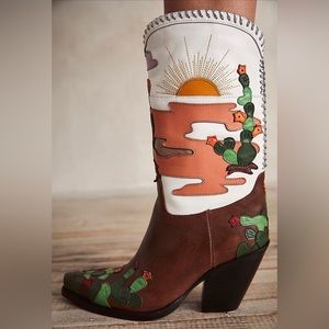 Unworn Free People Jeffrey Campbell Desierto Western Boots. Size 8 Cactus Cowboy